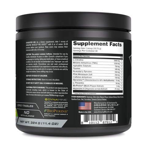 Image of Amazing Muscle Pre Boost | 30 Servings | Pre Workout Supplement for Men & Women | Pineapple Mango Flavor