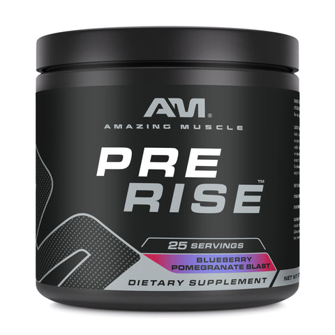 Image of Amazing Muscle Pre Rise | Pre Workout Powder Supplement | 25 Servings | Blueberry Pomegranate Blast Flavor