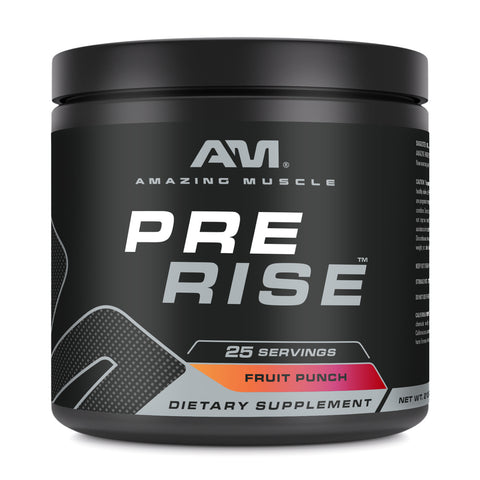Image of Amazing Muscle Pre Rise | Pre Workout Powder Supplement | 25 Servings | Fruit Punch Flavor