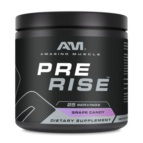 Image of Amazing Muscle Pre Rise | Pre Workout Powder Supplement | 25 Servings | Grape Candy Flavor
