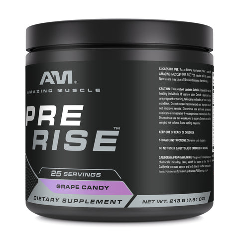 Image of Amazing Muscle Pre Rise | Pre Workout Powder Supplement | 25 Servings | Grape Candy Flavor