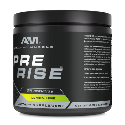 Image of Amazing Muscle Pre Rise | Pre Workout Powder Supplement | 25 Servings | Lemon Lime Flavor