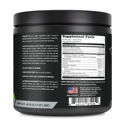 Image of Amazing Muscle Pre Rise | Pre Workout Powder Supplement | 25 Servings | Pineapple Mango Flavor