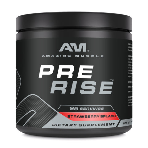 Image of Amazing Muscle Pre Rise | Pre Workout Powder Supplement | 25 Servings | Strawberry Splash Flavor