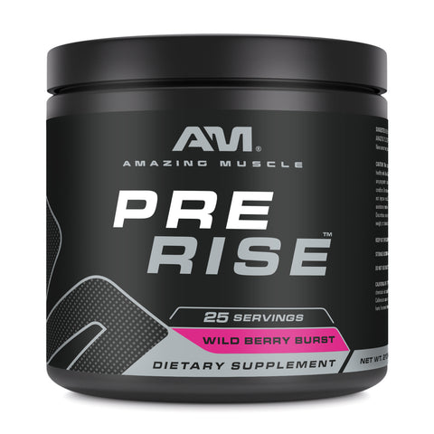 Image of Amazing Muscle Pre Rise | Pre Workout Powder Supplement | 25 Servings | Wild Berry Burst Flavor