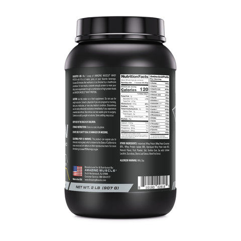Image of Amazing Muscle Whey Protein Isolate & Concentrate Powder | Banana Flavor | 2 Lb | 25 G Protein per Serving | 28 Servings