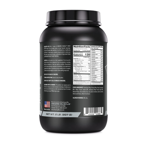 Image of Amazing Muscle Whey Protein Isolate & Concentrate Powder | Coconut Flavor | 2 Lb | 25 G Protein per Serving | 28 Servings