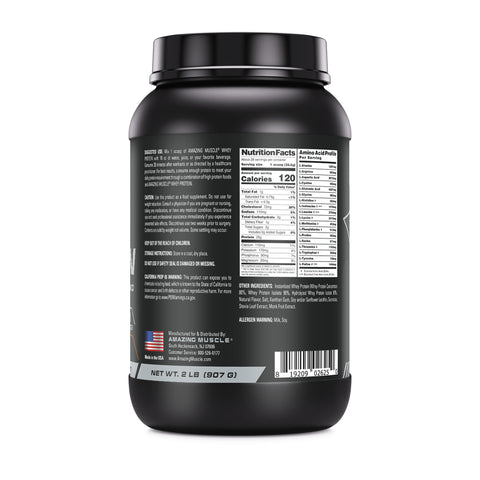 Image of Amazing Muscle Whey Protein Isolate & Concentrate Powder | Coffee Flavor | 2 Lb | 25 G Protein per Serving | 28 Servings