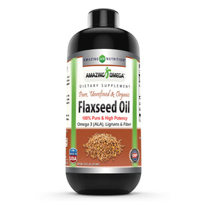 Amazing Omega Flaxseed Oil | 16 Fl. Oz. Liquid