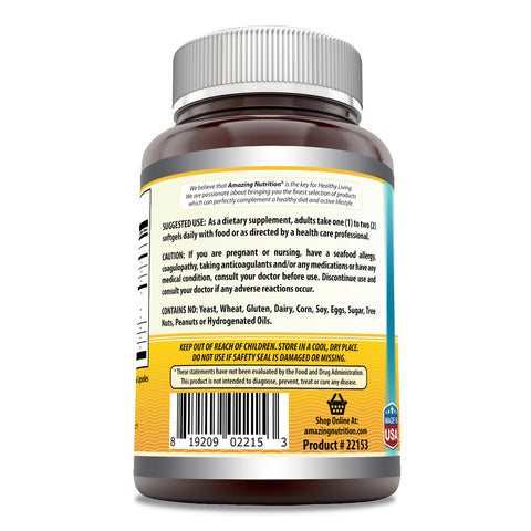 Image of Amazing Omega Norwegian Cod Liver Oil | 1000 Mg | 120 Softgels | Lemon Flavor