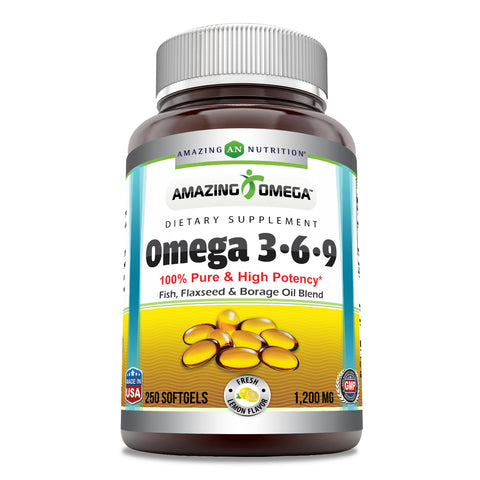 Image of Amazing Omega 3.6.9 | 1200 Mg | 250 Softgels | Lemon Flavor