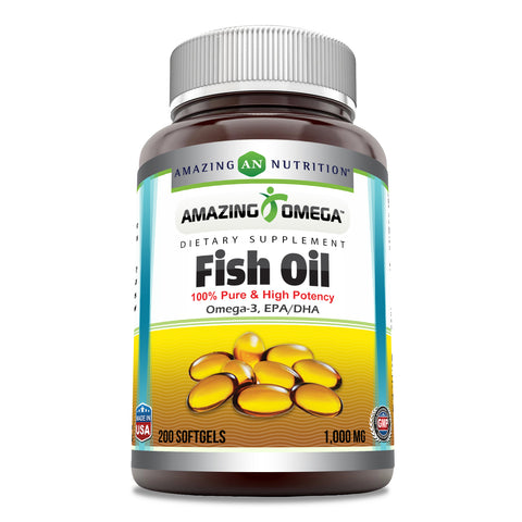 Image of Amazing Omega Fish Oil | 1000 Mg | 200 Softgels