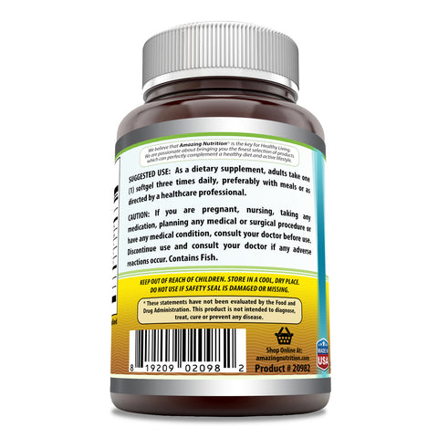 Image of Amazing Omega Fish Oil | 1000 Mg | 200 Softgels