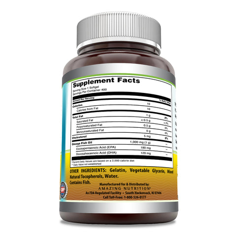Image of Amazing Omega Fish Oil | 1000 Mg | 400 Softgels