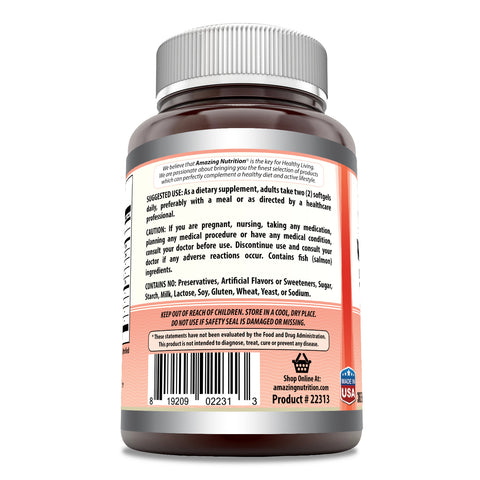 Image of Amazing Omega Wild Alaskan Salmon Oil | 2000 Mg per Serving | 360 Softgels