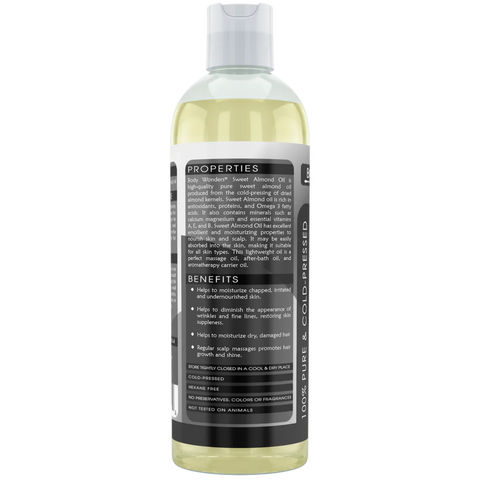 Image of Body Wonders Sweet Almond Oil | 16 Fl. Oz (473 ml) | 100% Pure & Cold-Pressed