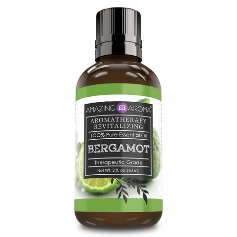 Image of Amazing Aroma Bergamot Essential Oil -2 oz. Bottle -100% Pure, Undiluted Therapeutic Grade Oils - Ideal for Aromatherapy Revitalizing - Great Quality Great Value!