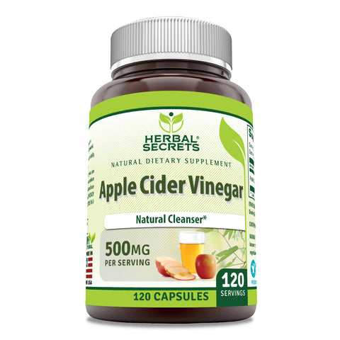 Image of Herbal Secrets Apple Cider Vinegar | 500 Mg | 120 Capsules