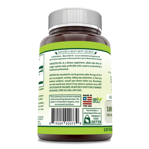 Image of Herbal Secrets Bilberry Extract | 3600 Mg | 120 Capsules
