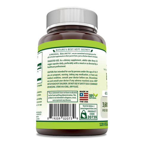 Image of Herbal Secrets Bilberry Extract | 3600 Mg per Serving | 120 Veggie Capsules
