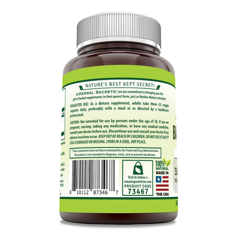 Image of Herbal Secrets Bilberry Extract | 3600 Mg per Serving | 240 Veggie Capsules
