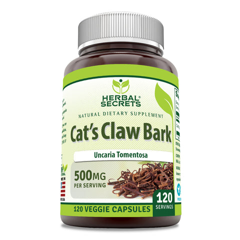 Image of Herbal Secrets Cat's Claw Bark | 500 Mg | 120 Veggie Capsules