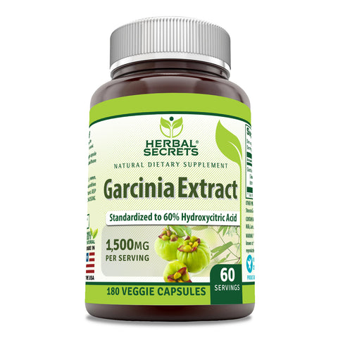 Image of Herbal Secrets Garcinia Extract | 1500 Mg per Serving | 180 Veggie Capsules