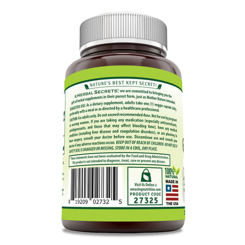 Image of Herbal Secrets Ginkgo Biloba (Double Strength) | 120 Mg | 120 Veggie Capsules