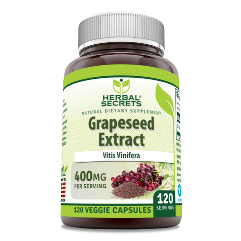 Image of Herbal Secrets Grapeseed Extract | 400 Mg | 120 Veggie Capsules