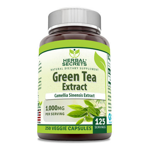 Image of Herbal Secrets Green Tea Extract | 1000 Mg | 250 Capsules