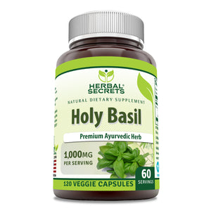 Herbal Secrets Holy Basil | 1000 Mg Per Serving | 120 Veggie Capsules