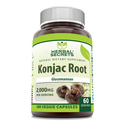 Image of Herbal Secrets Konjac Root | 2000 Mg per Serving | 180 Veggie Capsules