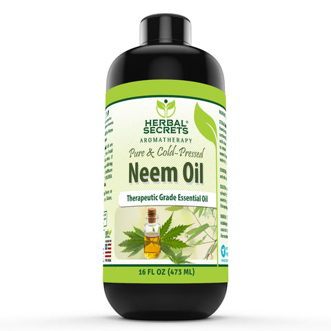 Image of Herbal Secrets Neem (Azadirachta indica) Oil | Pure & Cold-Pressed | 16 Fl Oz (473 ML) | Therapeutic Grade Essential OIl