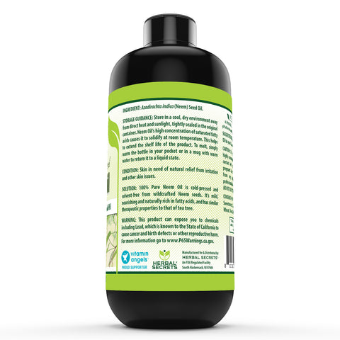 Image of Herbal Secrets Neem (Azadirachta indica) Oil | Pure & Cold-Pressed | 16 Fl Oz (473 ML) | Therapeutic Grade Essential OIl