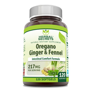 Herbal Secrets Oregano Ginger & Fennel | 120 Softgels
