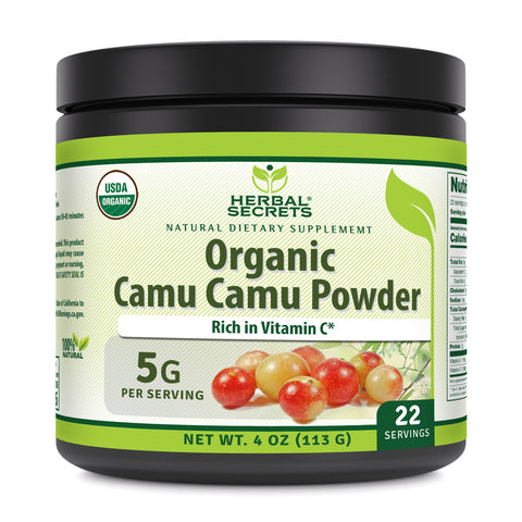 Image of Herbal Secrets Camu Camu Powder | 4 Oz | 5 Grams per Serving | 22 Servings | USDA Organic