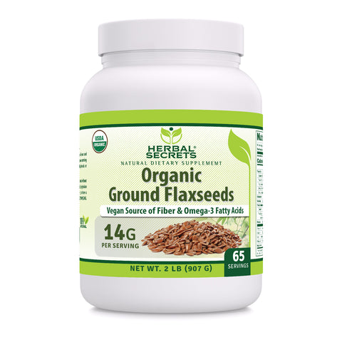 Image of Herbal Secrets Ground Flaxseed | 2 Lb | 14 Grams per Serving | 65 Servings | USDA Organic