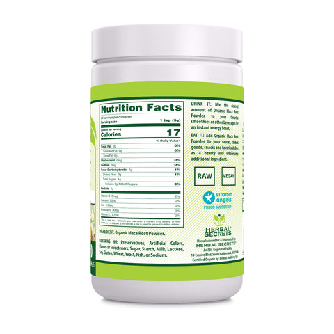 Image of Herbal Secrets Maca Root Powder | 16 Oz | 5 Grams per Serving | 90 Servings | USDA Organic