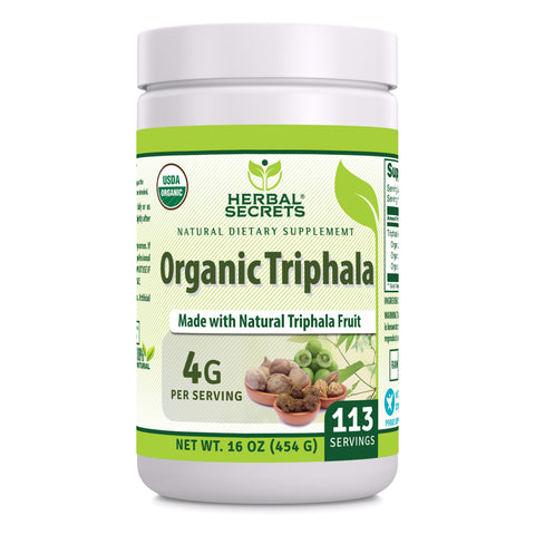 Image of Herbal Secrets Triphala Powder | 16 Oz | 4 Grams per Serving | 113 Servings | USDA Organic