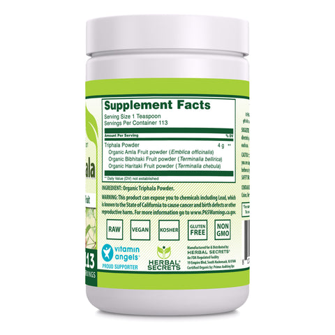 Image of Herbal Secrets Triphala Powder | 16 Oz | 4 Grams per Serving | 113 Servings | USDA Organic