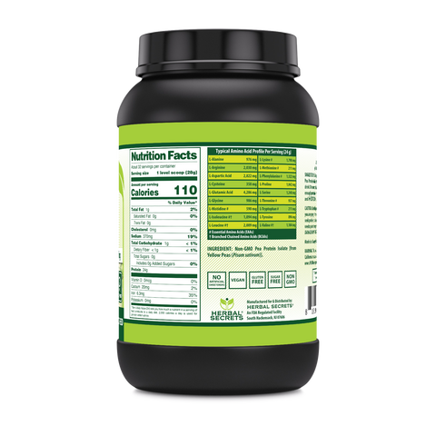 Image of Herbal Secrets Pea Protein Powder | Unflavored | 2 Lb | 24 Grams Protein | 32 Servings