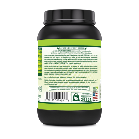 Image of Herbal Secrets Pea Protein Powder | Unflavored | 2 Lb | 24 Grams Protein | 32 Servings