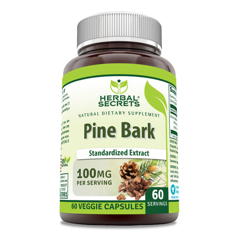 Image of Herbal Secrets Pine Bark Extract | 100 Mg | 60 Veggie Capsules