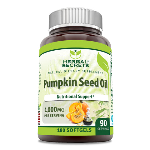 Image of Herbal Secrets Pumpkin Seed Oil | 1000 Mg per Serving | 180 Softgels