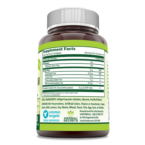 Image of Herbal Secrets Pumpkin Seed Oil | 2000 Mg per Serving | 90 Softgels