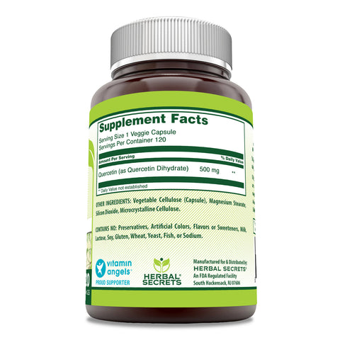 Image of Herbal Secrets Quercetin | 500 Mg | 120 Veggie Capsules