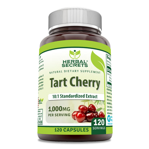 Image of Herbal Secrets Tart Cherry Extract | 1000 Mg | 120 Capsules