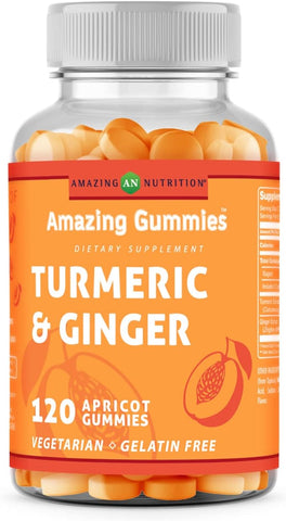Image of Amazing Gummies Turmeric & Ginger Extract | Apricot Flavor | 120 Gummies