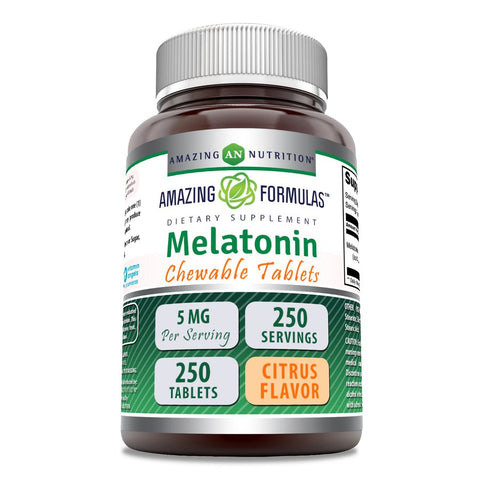Image of Amazing Formulas Melatonin | 5 Mg | 250 Chewable Tablets | Citrus Flavor