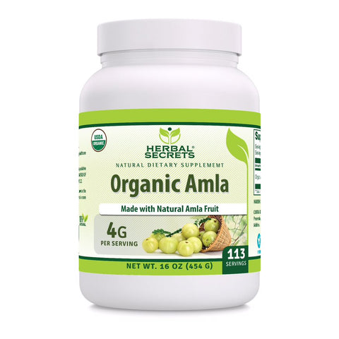 Image of Herbal Secrets Amla Powder | 16 oz | 4 Grams Per Serving | 113 Serving | USDA Organic